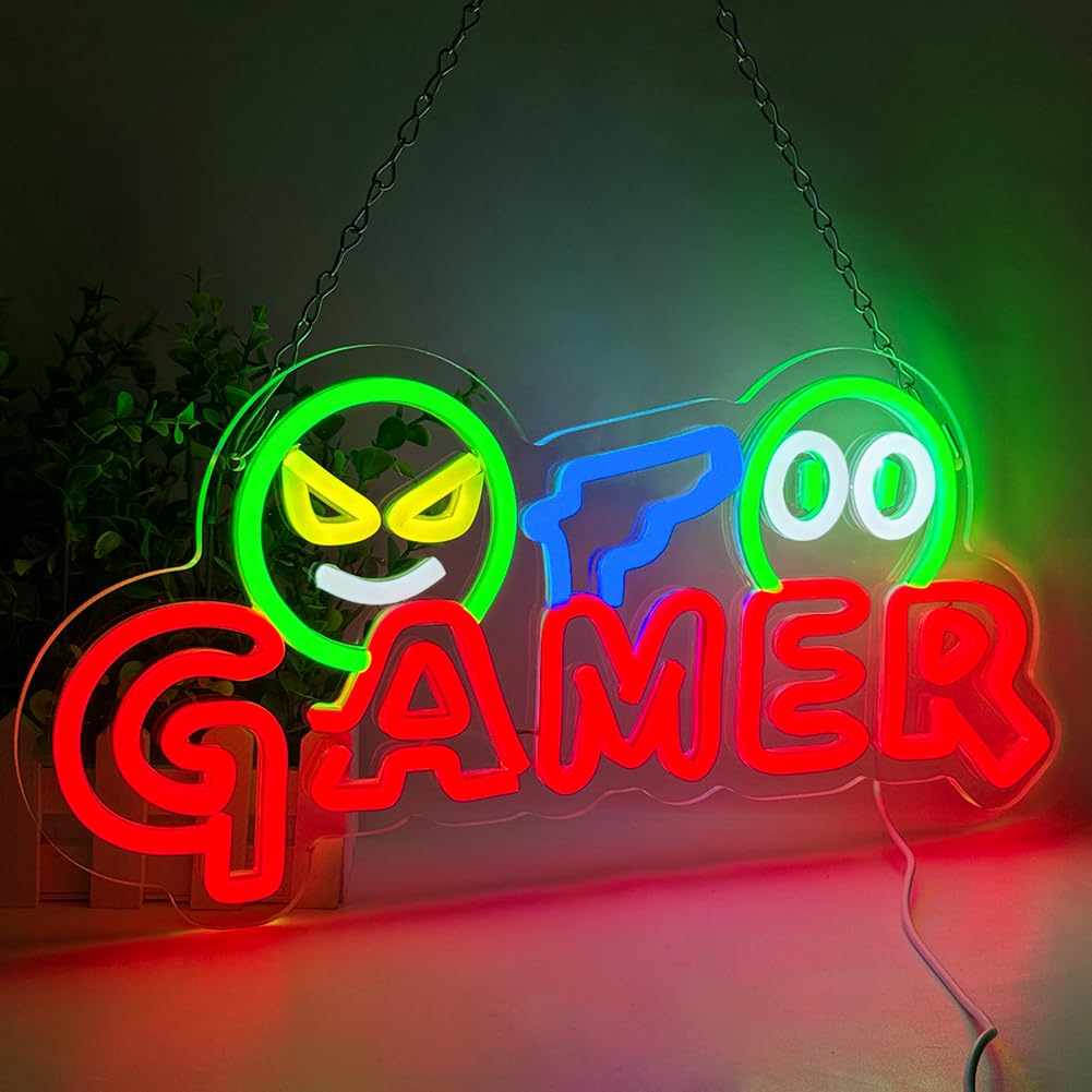Party Games Baby Shower - Gamer Neon Sign LED Wall Light