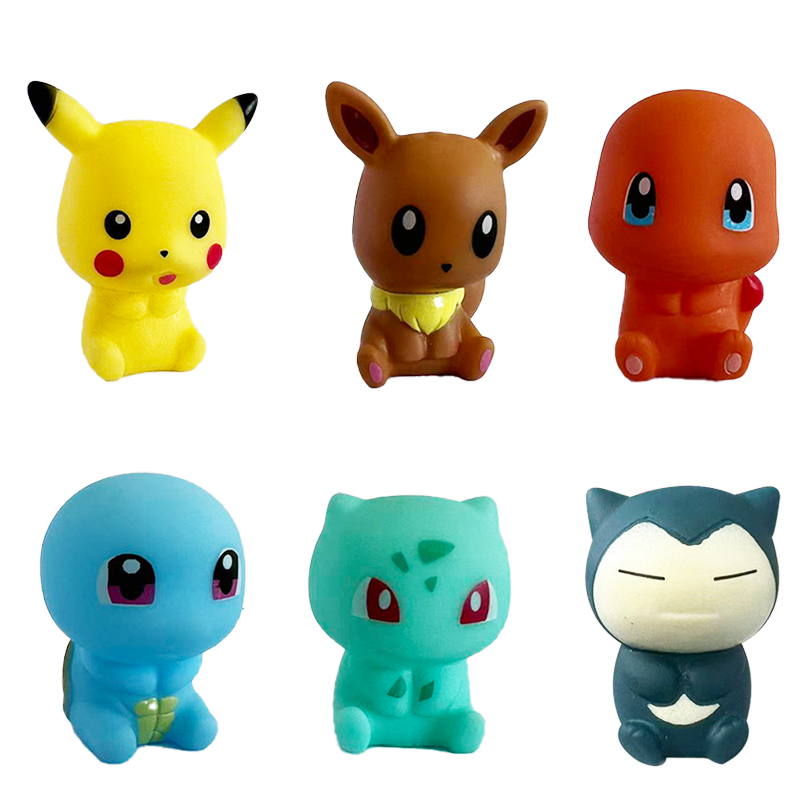 Party Games Baby Shower - 6Pcs Pokemon Bath Toys Pikachu Bulbasaur