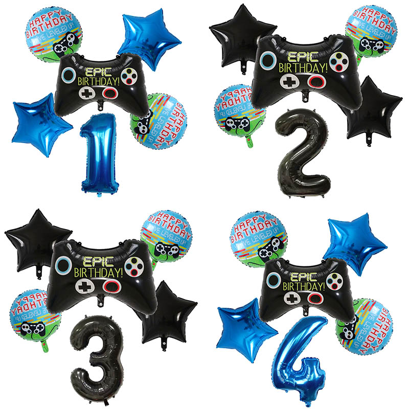 Party Games Baby Shower - 6pcs Gamepad Boy Game Foil Helium