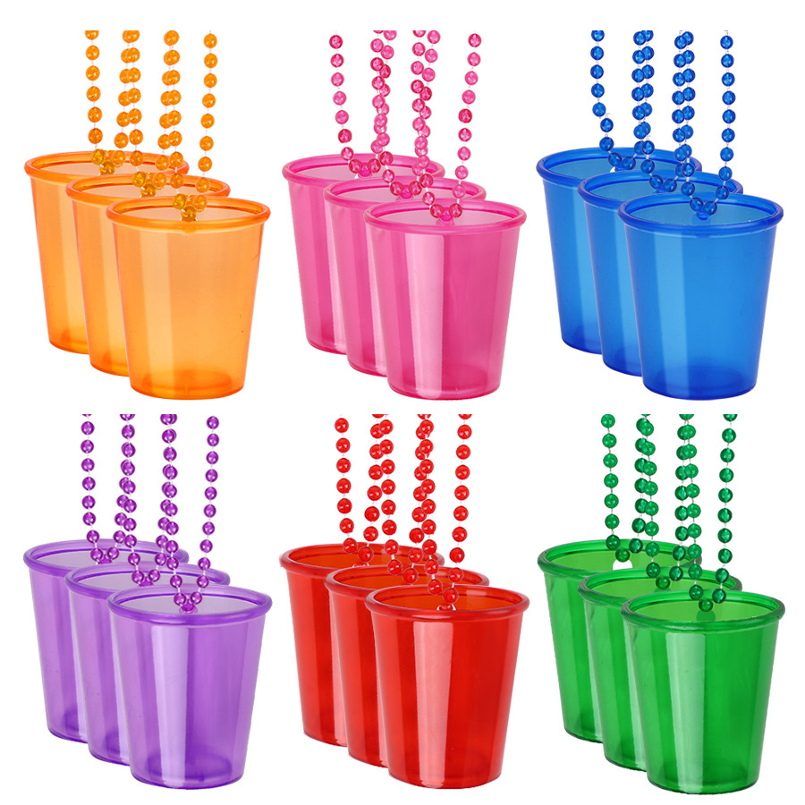 Party Games Bachelorette - 12pcs Beaded Necklace Plastic Shot Cup