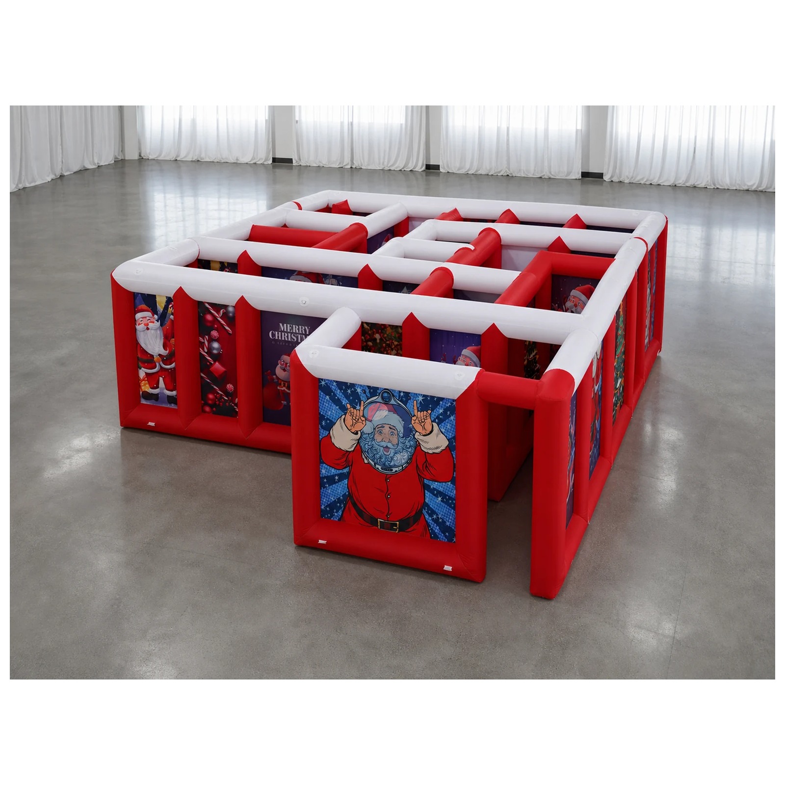 Party Games Kids Outdoor - Large Red White Flat Roof Inflatable