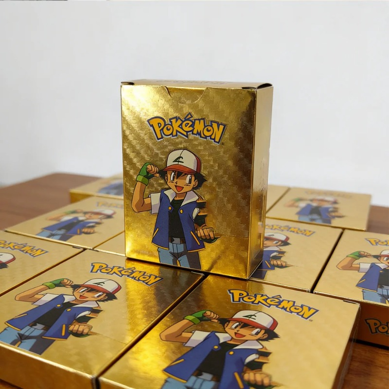 Party Games Board Game - 55PCS Pokemon Cards Vmax GX Gold