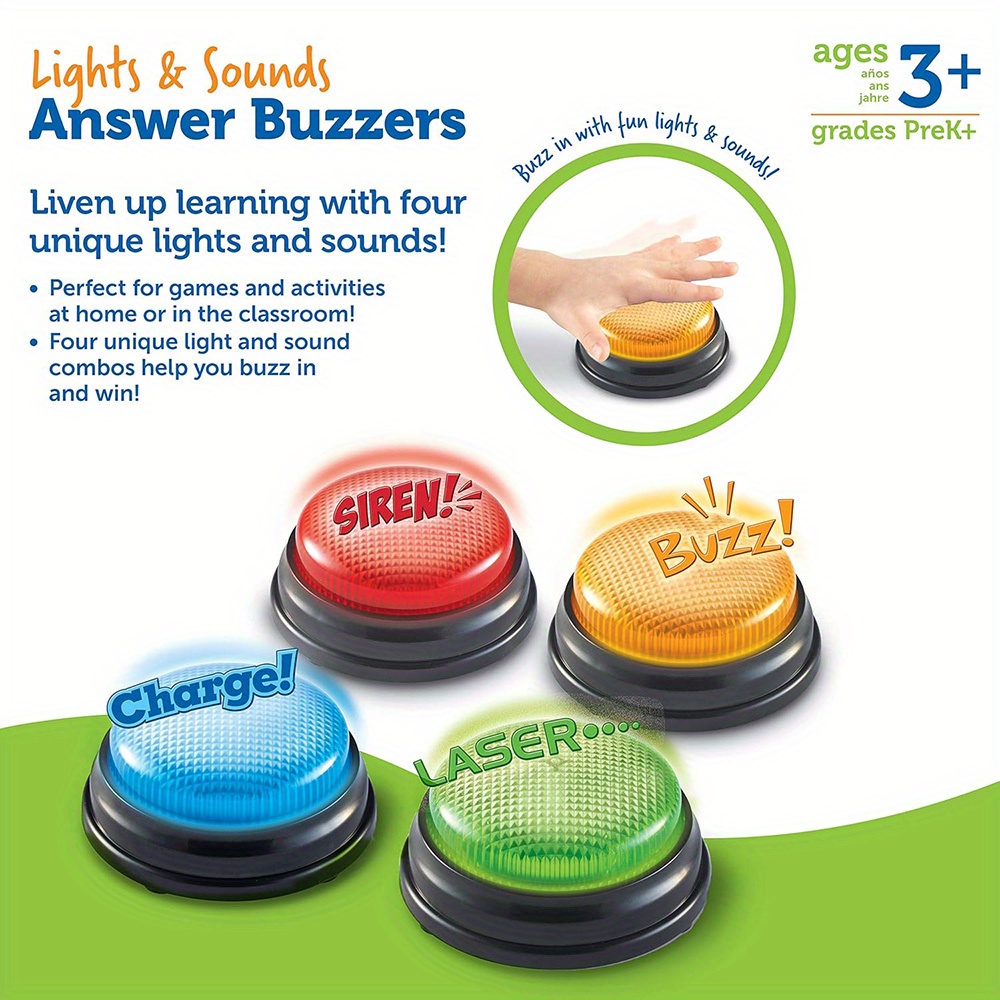 4pcs Lights and Sounds Buzzers - Party Family Games review and price