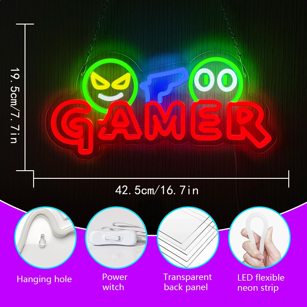 Gamer Neon Sign LED Wall Light - Party Games Baby Shower review and price