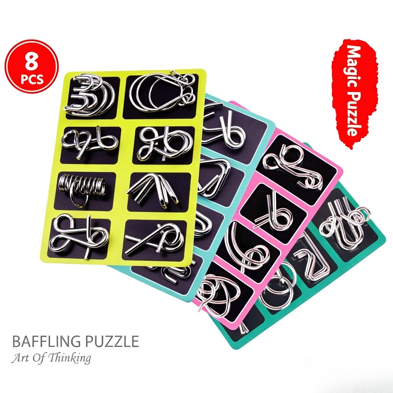 8 Pieces Metal Puzzle Set Clas - Party Games Board Game review and price