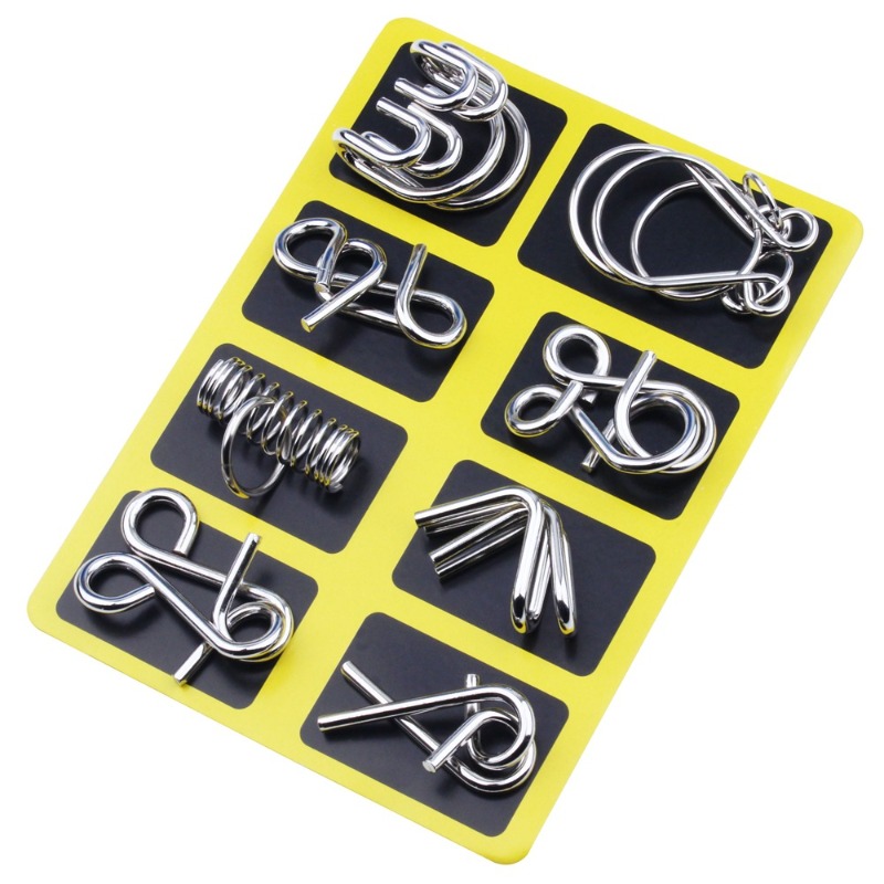8 Pieces Metal Puzzle Set Clas - Party Games Board Game review and price