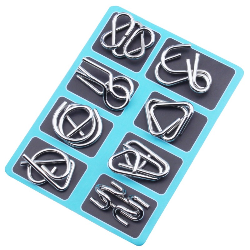 8 Pieces Metal Puzzle Set Clas - Party Games Board Game review and price