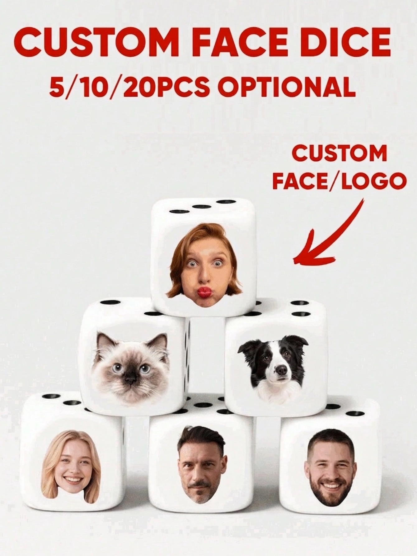 Custom Face Dice Personalized  - Party Games Baby Shower review and price