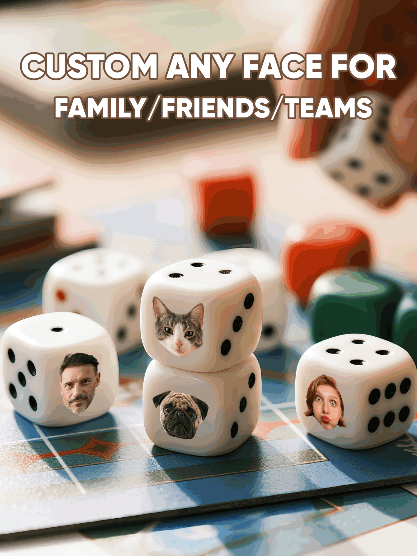 Custom Face Dice Personalized  - Party Games Baby Shower review and price