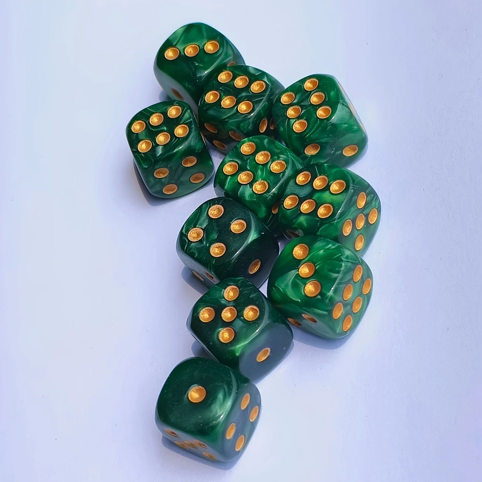 10Pcs 12mm Pearl Swirl D6 Dice - Party Games Board Game review and price