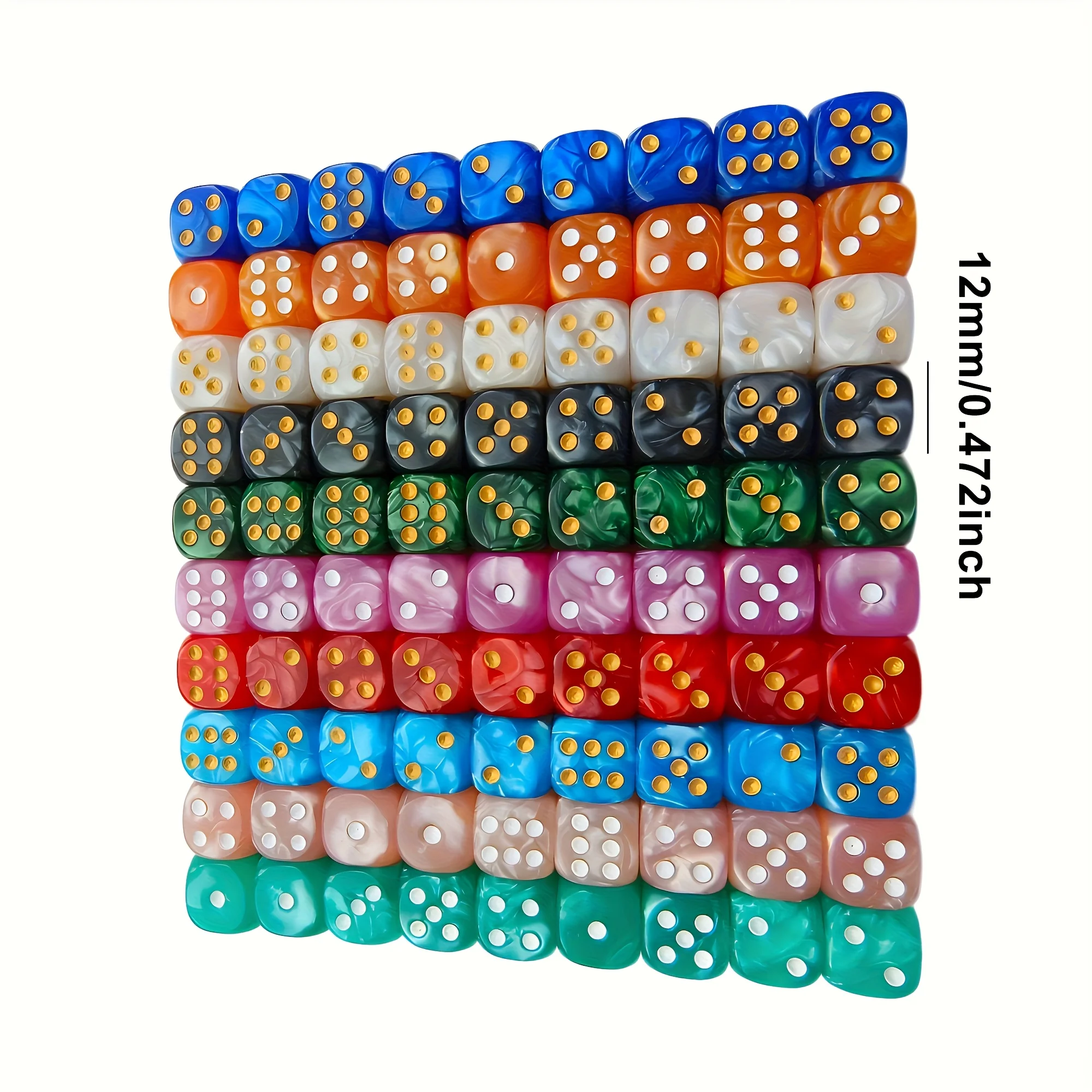 10Pcs 12mm Pearl Swirl D6 Dice - Party Games Board Game review and price