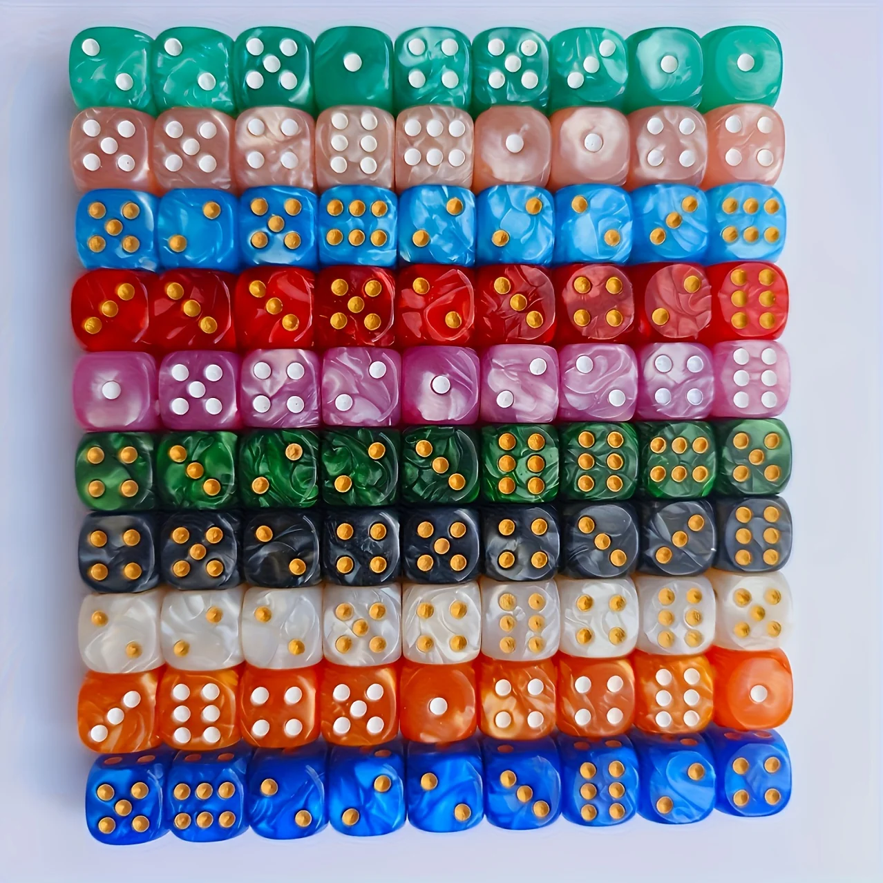 10Pcs 12mm Pearl Swirl D6 Dice - Party Games Board Game review and price