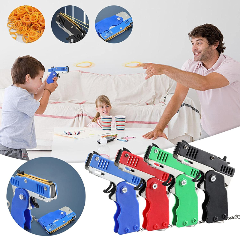 Mini Keychain Rubber Band Gun  - Party Games Kids Outdoor review and price