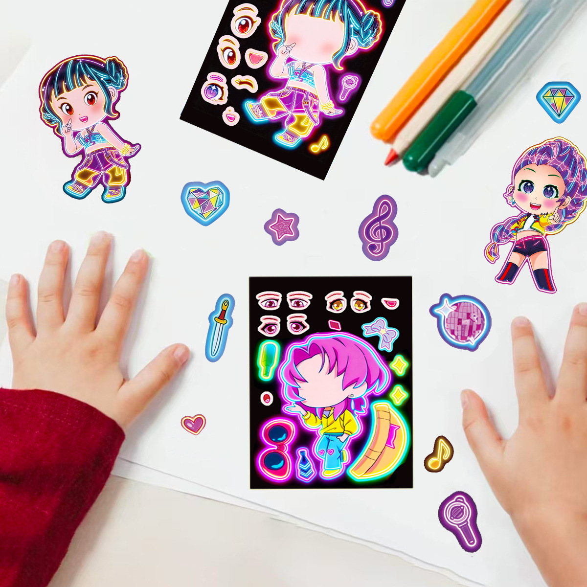 8pcs Funny Girls Stickers Toys - Party Games Music review and price