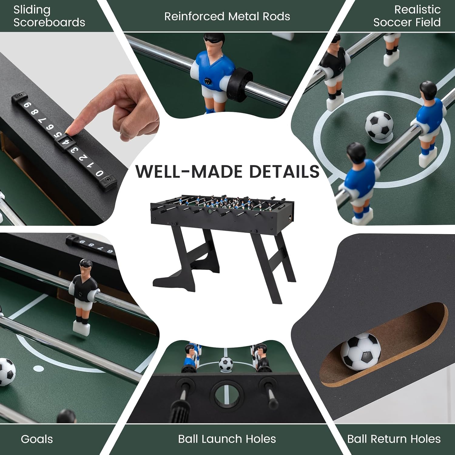 Folding Foosball Table Full Si - Party Games Adults Indoor review and price