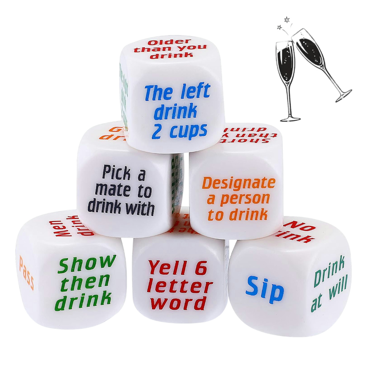 6 Pcs Party Drinking Bar Dice  - Party Games Bachelorette review and price