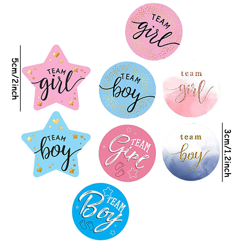 60Pcs Gender Reveal Stickers f - Party Games Baby Shower review and price